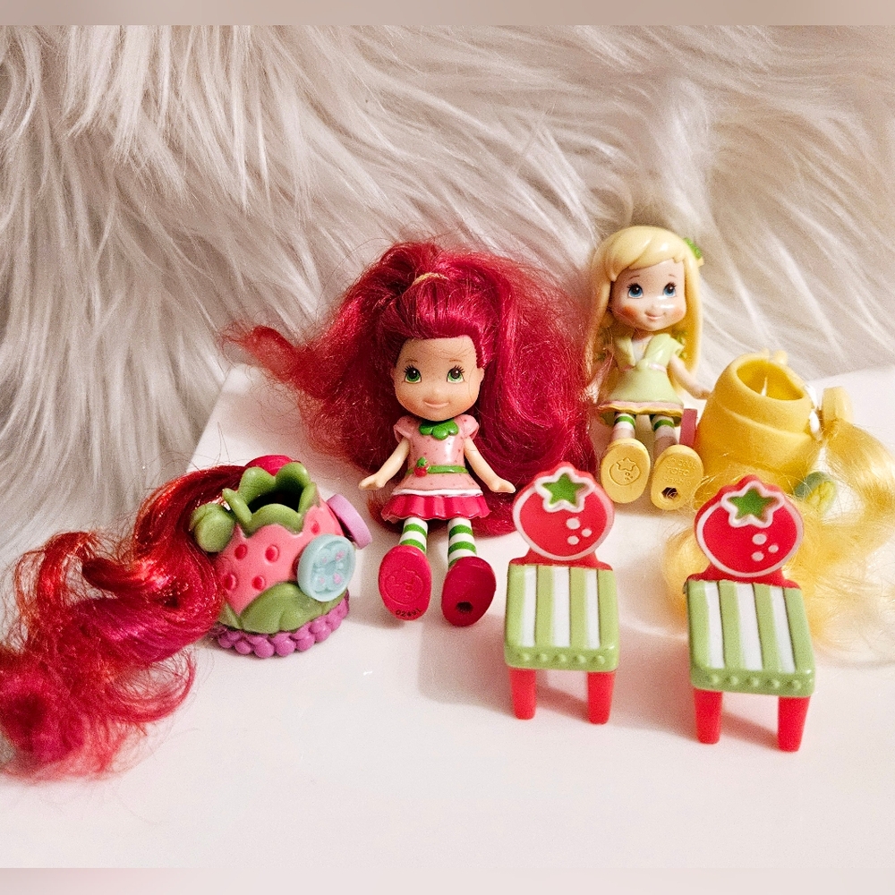 🍓 Strawberry Shortcake 🍋 Lemon Meringue Dolls Figures Playset Chairs Hats